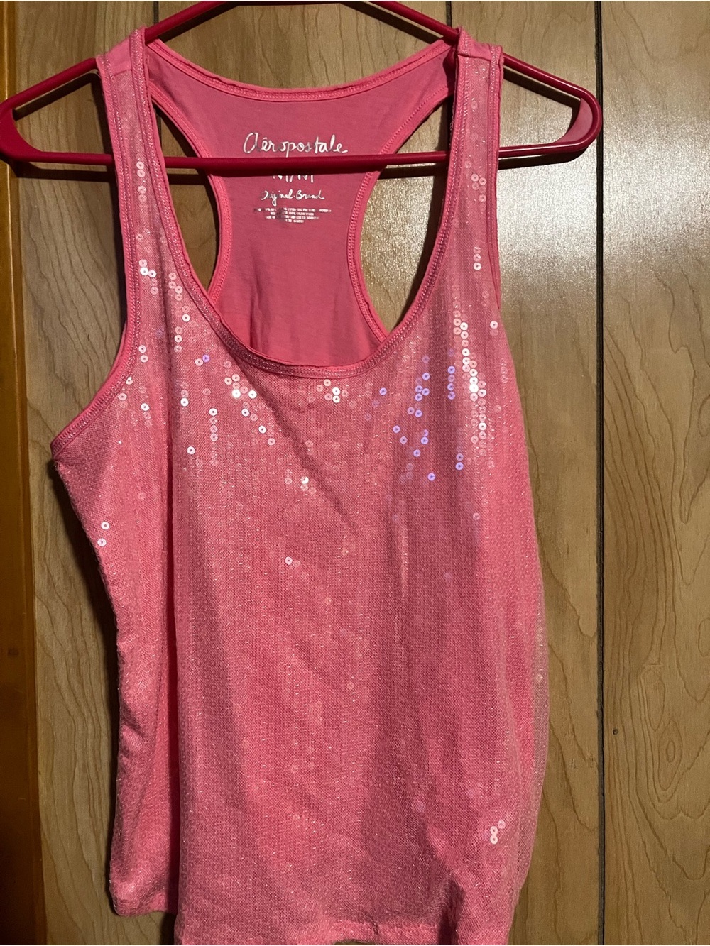 Aeropostale Pink Sequin Racerback Tank